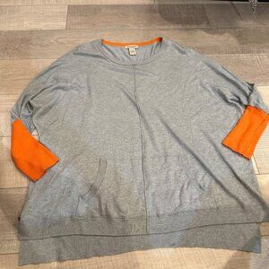 VERTICAL DESIGN ORANGE GRAY WOMENS SHIRT 1X